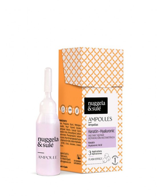 Натурална възстановяваща ампула с кератин за увредена коса NuggelaSule Keratin-Hyaluronic Ampoules 10ml